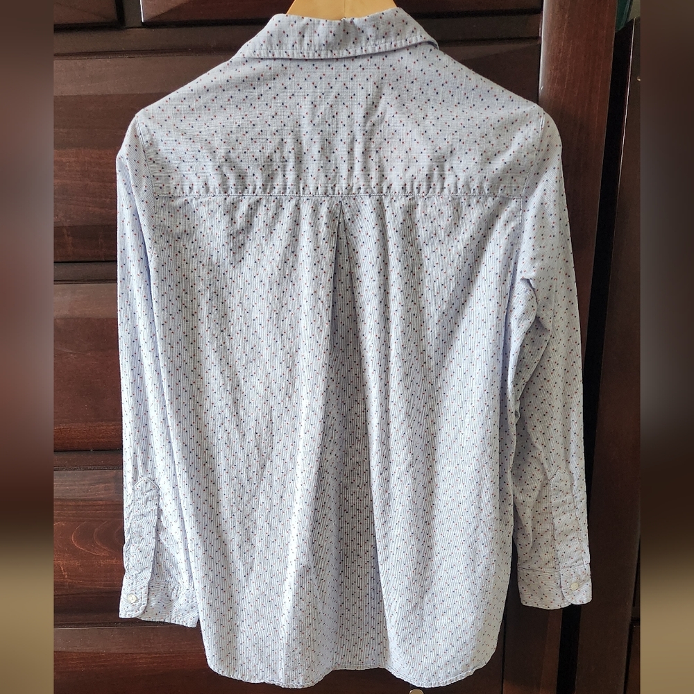 Women's Light Blue Patterned Top - Picture 4 of 9